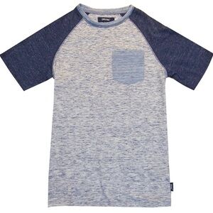 Children's Heathered Gray and Navy Pocket Tee